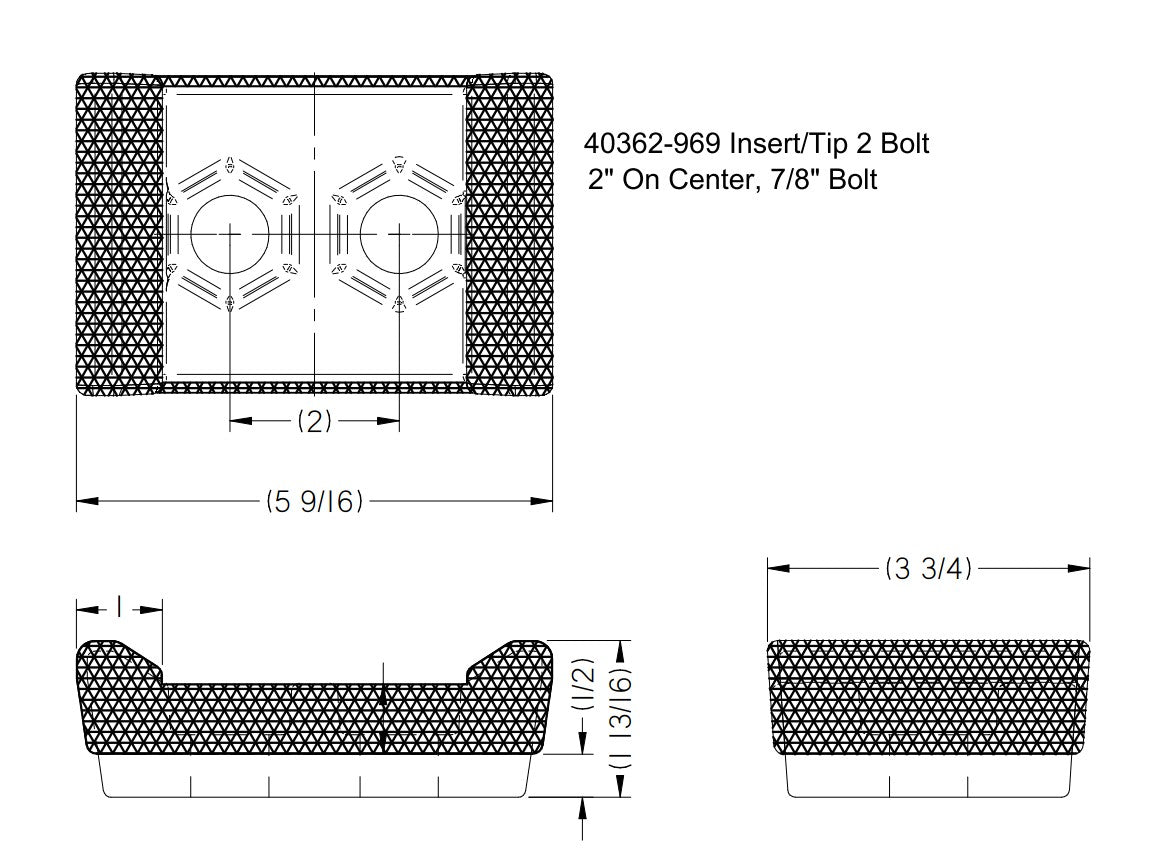 40362-969 Grinder Insert/Tip Diamond Z, Hogzilla, Vermeer, Duratech, Peterson