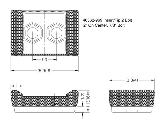 40362-969 Grinder Insert/Tip Diamond Z, Hogzilla, Vermeer, Duratech, Peterson